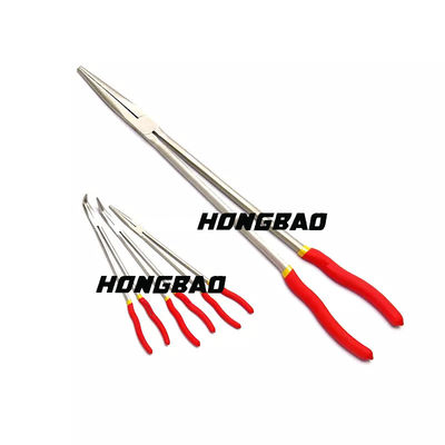 16&quot; Long Reach Pliers Straight Long Nose With Beveled Teeth Clip