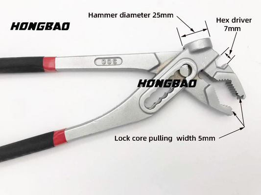 Kìm bơm nước cách điện 2 trong 1 Dụng cụ làm đầy nước 12 inch Cờ lê ống Đầu búa
