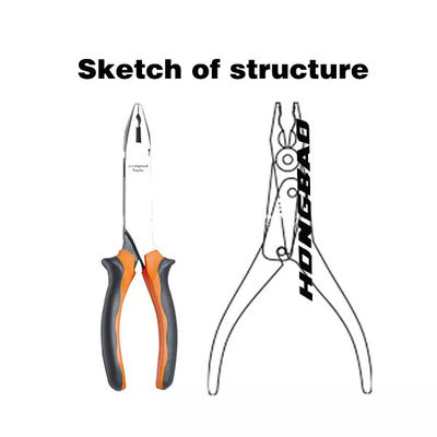 Kìm cắt chéo đòn bẩy cao cổ dài Kìm cắt cạnh 8" Kềm