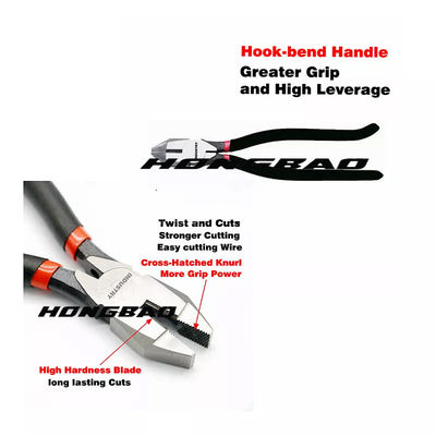 Kìm cắt bên kết hợp 7&quot; 8&quot; 9&quot; 60CRV Steel Linesman Drop Forged